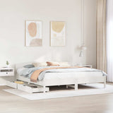Bed Frame without Mattress White 180x200 cm Super King Solid Wood Pine 3301819