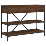 Console Table with Drawers and Shelves Brown Oak Engineered Wood 833407