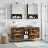 Bathroom Cabinet Set 5 pcs Smoked Oak Engineered Wood 3406683