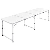 Foldable Camping Table Height Adjustable Aluminium 240 x 60 cm 41327