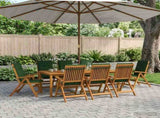 9-Piece Garden Dining Set Natural Solid Acacia Wood 3434589