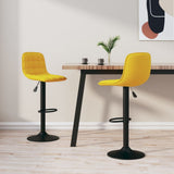 Bar Stools 2 pcs Yellow Velvet 333998
