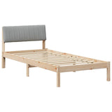 Bed frame Brown and light grey 90 x 190 cm Solid pine wood 878714