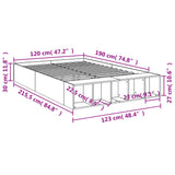 Bed Frame without Mattress Sonoma Oak 120x190 cm Small Double 3280596