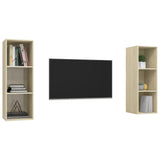 Wall-mounted TV Cabinets 2 pcs Sonoma Oak Engineered Wood 3079856