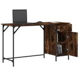 Computer Desk Smoked Oak 131x48x75 cm Engineered Wood 836220
