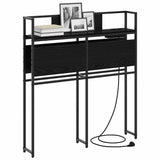 Storage Headboard with Shelf Black oak 80 cm Engineered wood 859615