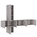 5 Piece TV Wall Units Grey Sonoma Engineered Wood 3216462