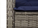 7 Piece Garden Dining Set with Cushions Grey Poly Rattan 3213055
