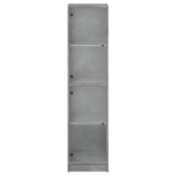 Highboard with Glass Doors Concrete Grey 35x37x142 cm 836437