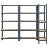 5-Layer Storage Shelves 3 pcs Anthracite Steel&Engineered Wood 3307594