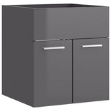 Sink Cabinet with Built-in Basin High Gloss Grey Engineered Wood 3070819