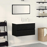 Bathroom Furniture Set 3 pcs Black Oak Engineered Wood 3334352