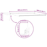 Electric Retractable Awning Beige and Anthracite 4 x 2 m 3421991