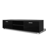 243044 TV Cabinet High-Gloss Black 140x40,5x35 cm