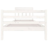 3100645 Bed Frame without Mattress White Solid Wood 100x200 cm
