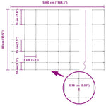 Field Fence Silver 50 x 0.8 m Galvanised steel 42005829