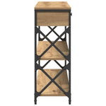 ZNTS Console Table Artisan Oak 100x28x75 cm Engineered Wood & Steel 863528