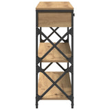ZNTS Console Table Artisan Oak 100x28x75 cm Engineered Wood & Steel 863528