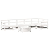 7 Piece Garden Sofa Set White Solid Wood Pine 3250897