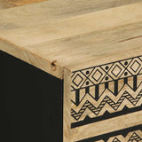 Bed Cabinet Black 50x33x62 cm Solid Rough Wood Mango 4018637