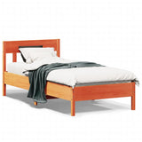 Bed Frame without Mattress Wax Brown 100x200 cm Solid Wood Pine 842657