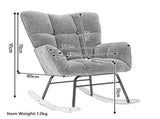 Mid Century Modern Teddy Fabric Tufted Upholstered Rocking Chair Padded Seat For Living Room W139760758