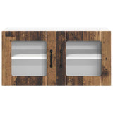 Wall Glass Cabinet LUCCA Old Wood 80 x 31 x 40 cm 884953