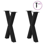 ZNTS Dining Table Legs X-Shaped 2 pcs Black 60x cm Steel 4012972