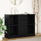Sideboard with Drawer Black Oak 101x35x76 cm Engineered Wood 861563
