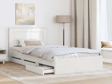 Bed Frame with Drawer White 90 x 190 cm Engineer Wood 3410204