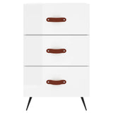 Bedside Cabinet High Gloss White 40x40x66 cm Engineered Wood 827630