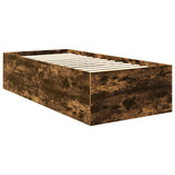 Bed Frame with Headboard Smoked Oak 75 x 190 cm Engineered Wood 3408631
