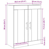 Wall-mounted Cabinet Wall-mounted Black Oak 69.5 x 34 x 90 cm 862952