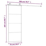 Sliding Door with Hardware Set 76x205 cm ESG Glass&Aluminium 3152146