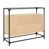 Sideboard with Glass Top Sonoma Oak 98x35x81 cm Engineered Wood 846070