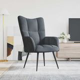 Relaxing Chair Dark Grey Velvet 42022445