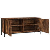 TV Cabinet with Doors Smoked Oak 102x35x45 cm Engineered Wood 826292