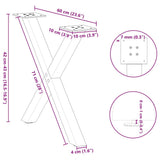 Coffee Table Legs X-Shaped 2 pcs Black 60x cm Steel 4012900