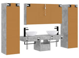 Bathroom Furniture Set 6 pcs Concrete Grey 3407186