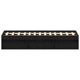 Bed Frame without Mattress Black Oak 140x190 cm Engineered Wood 3329338