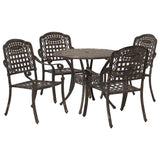 Garden Dining Set 5 pcs Bronze Aluminium 3334684
