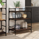Kitchen Trolley Brown Oak 65x40x86.5 cm Engineered Wood 842400