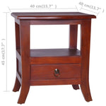 ZNTS Bedside Cabinet Classical Brown Solid Mahogany Wood 288862