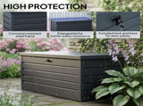 311L Galvanised Steel Garden Storage Box - Dark Grey T3398P549406