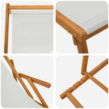 Folding Sun Lounger 3 Position Solid Eucalyptus Wood Cream 42024918
