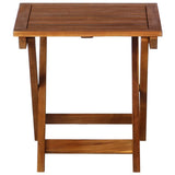 Sunlounger with Table Solid Acacia Wood Brown 46653