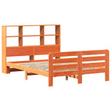 ZNTS Bed Frame without Mattress Wax Brown 120x200 cm Solid Wood Pine 3309922