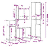4 Piece Bathroom Furniture Set Sonoma Oak Engineered Wood 3301216