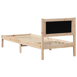 Bed Frame with Headboard Black 90 x 200 cm Solid Pine Wood 878216